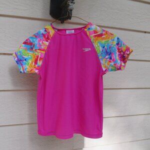 Girls Size M Short Sleeve Speedo Rash Guard